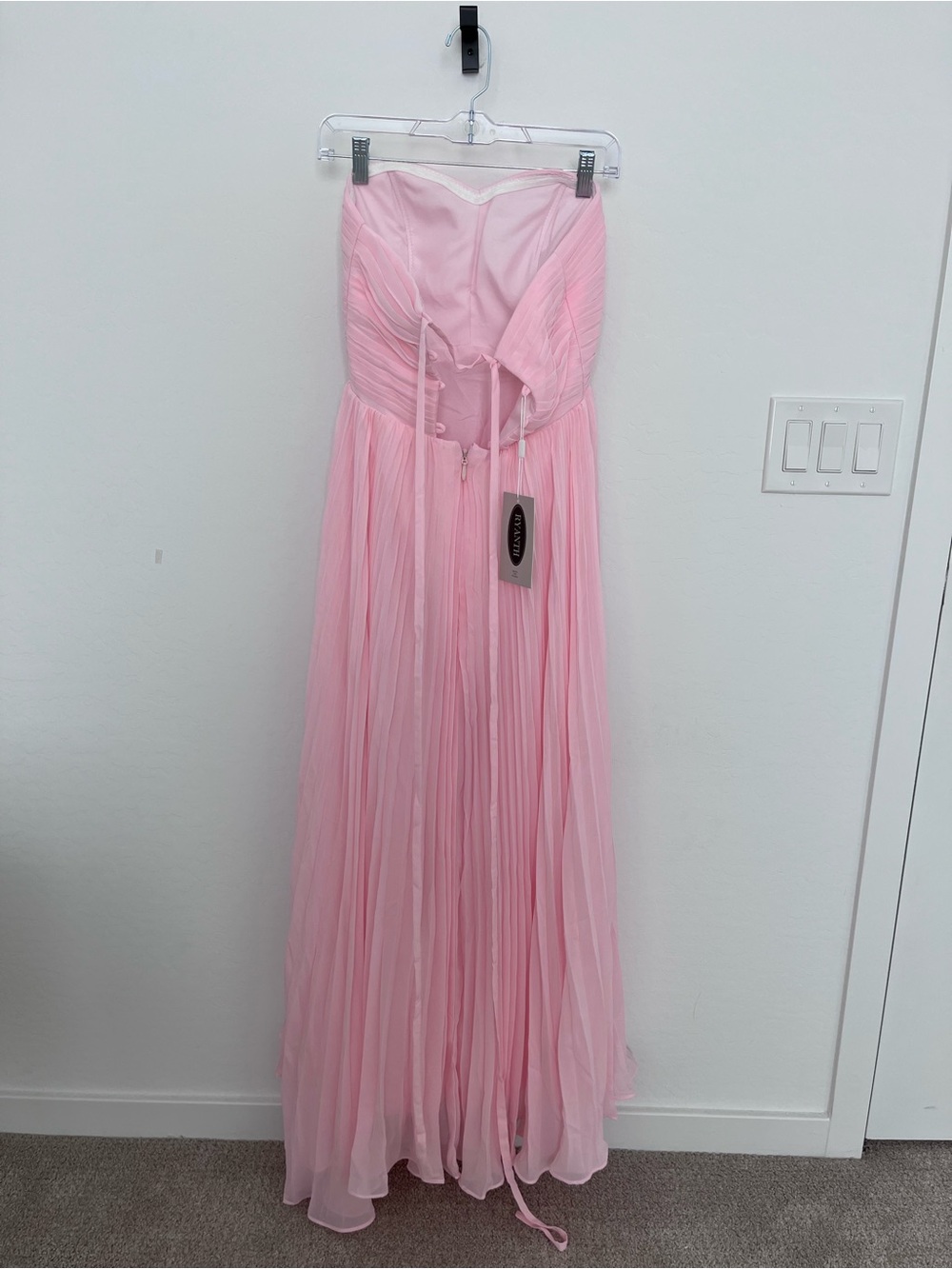 NWT RYANTH Baby Pink Pleated Strapless Maxi Dress - Picture 2 of 11